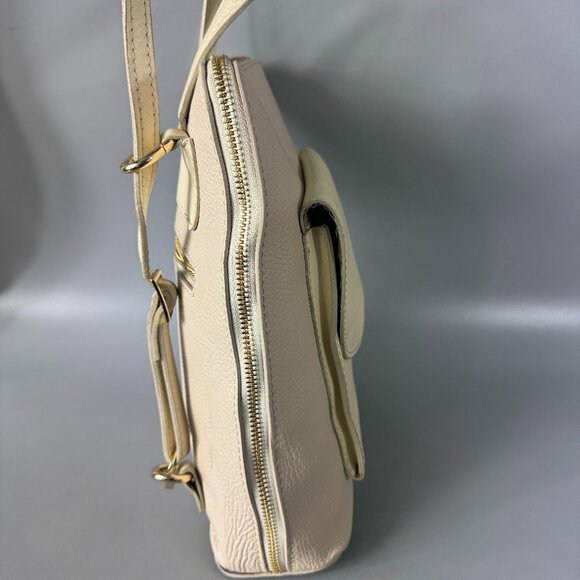 DIVINA FIRENZE Natural Leather Ivory Handbag/Backpack - Picture 6 of 14